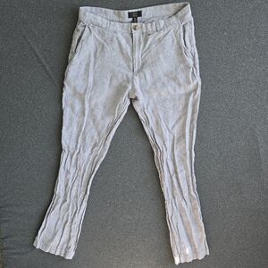 Club Room Luxury Linen Pant Men’s 32 x 32 Grey Slate Dressy Beachy Spring Summer